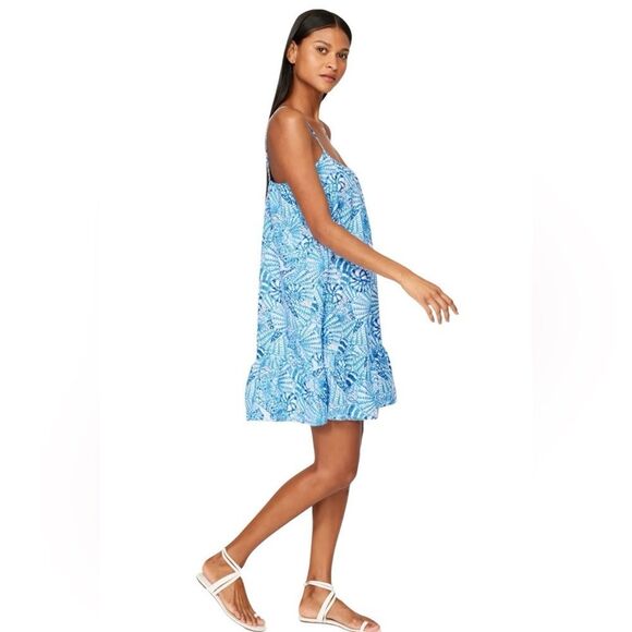 NWT Lilly Pulitzer Jaydan Linen Mini Dress in Amalfi Blue by the Seashore - Picture 6 of 11